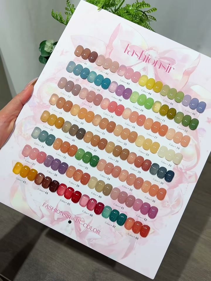 Sticky Rice Semi-Sheer Gel color swatches