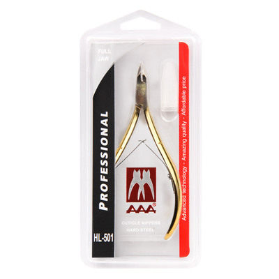 Stainless steel cuticle nipper and manicure pusher tool set