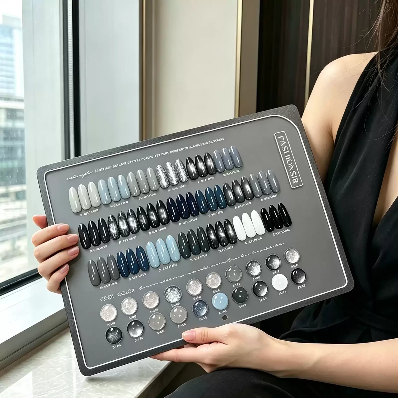 Mirror Prelude black and gray shades solid gel polish wholesale