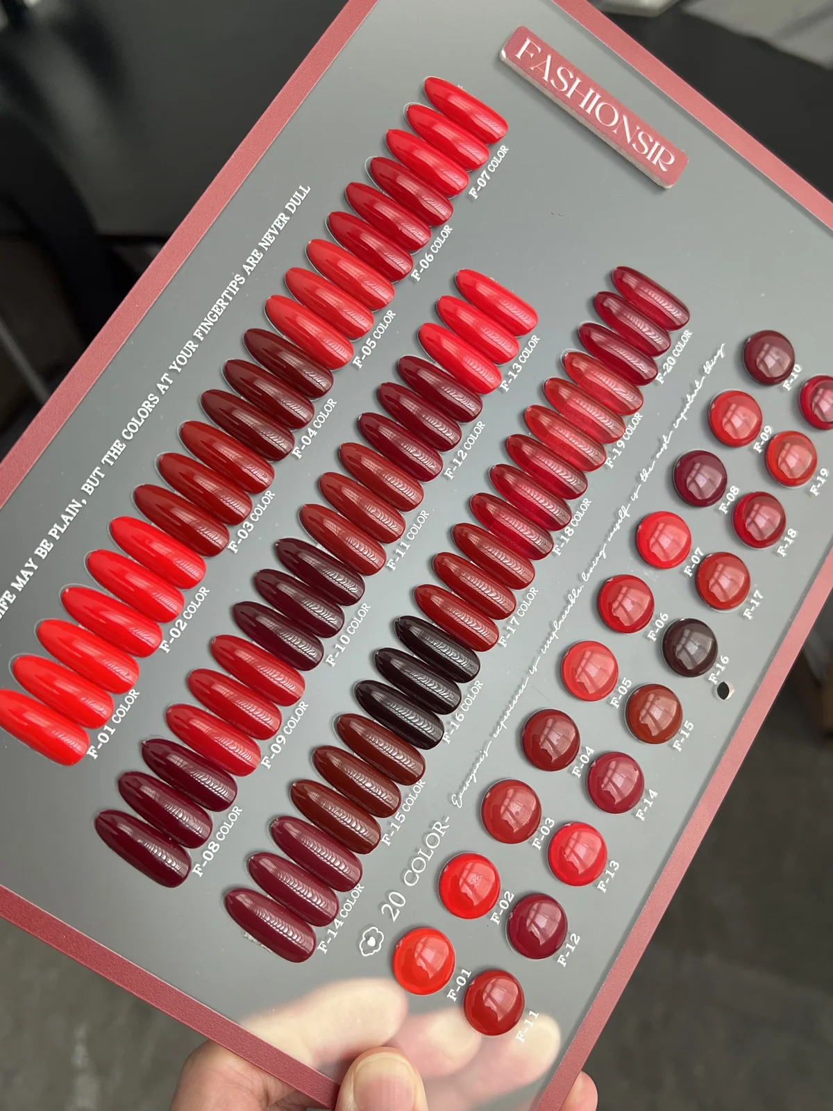 Vermilion Red 20-color board solid gel polish wholesale