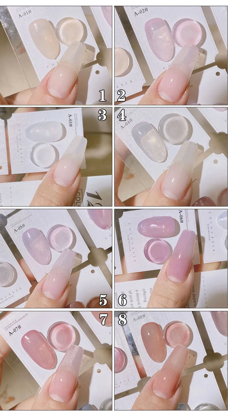 Artist Opal Jelly Gel 12 Colors: Opal Sheer — Semi-Translucent Jelly Nail Gel