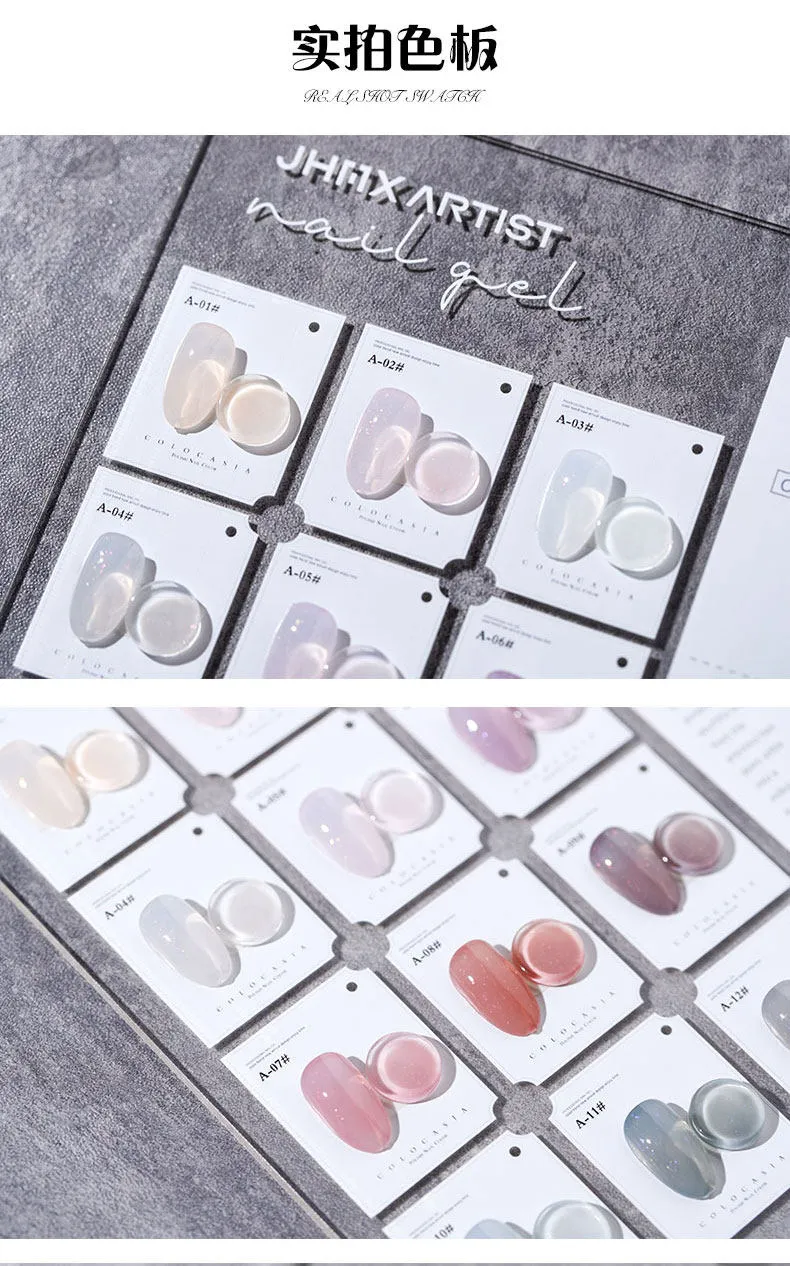 Artist Opal Jelly Gel 12 Colors: Opal Sheer — Semi-Translucent Jelly Nail Gel