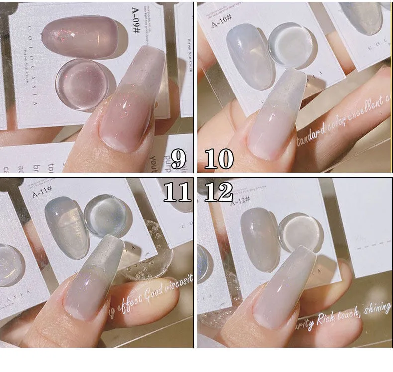 Artist Opal Jelly Gel 12 Colors: Opal Sheer — Semi-Translucent Jelly Nail Gel