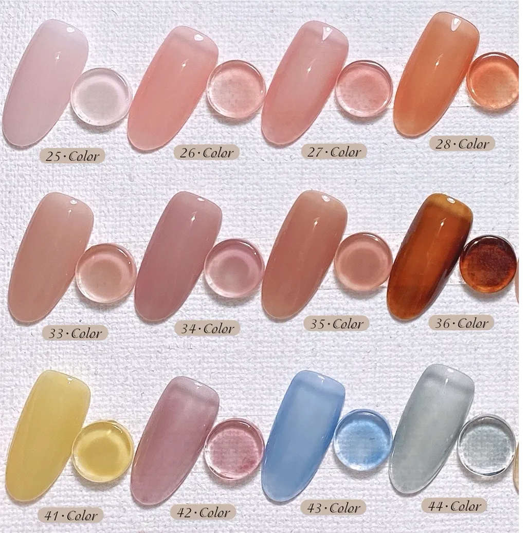 Artist Taro Sheer Gel 48 Colors: Peach Rain — Semi-Translucent Jelly Nail Gel — jelly gel polish wholesale