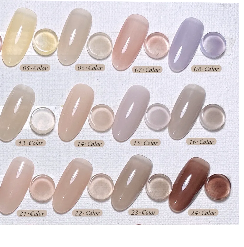 Artist Taro Sheer Gel 48 Colors: Peach Rain — Semi-Translucent Jelly Nail Gel