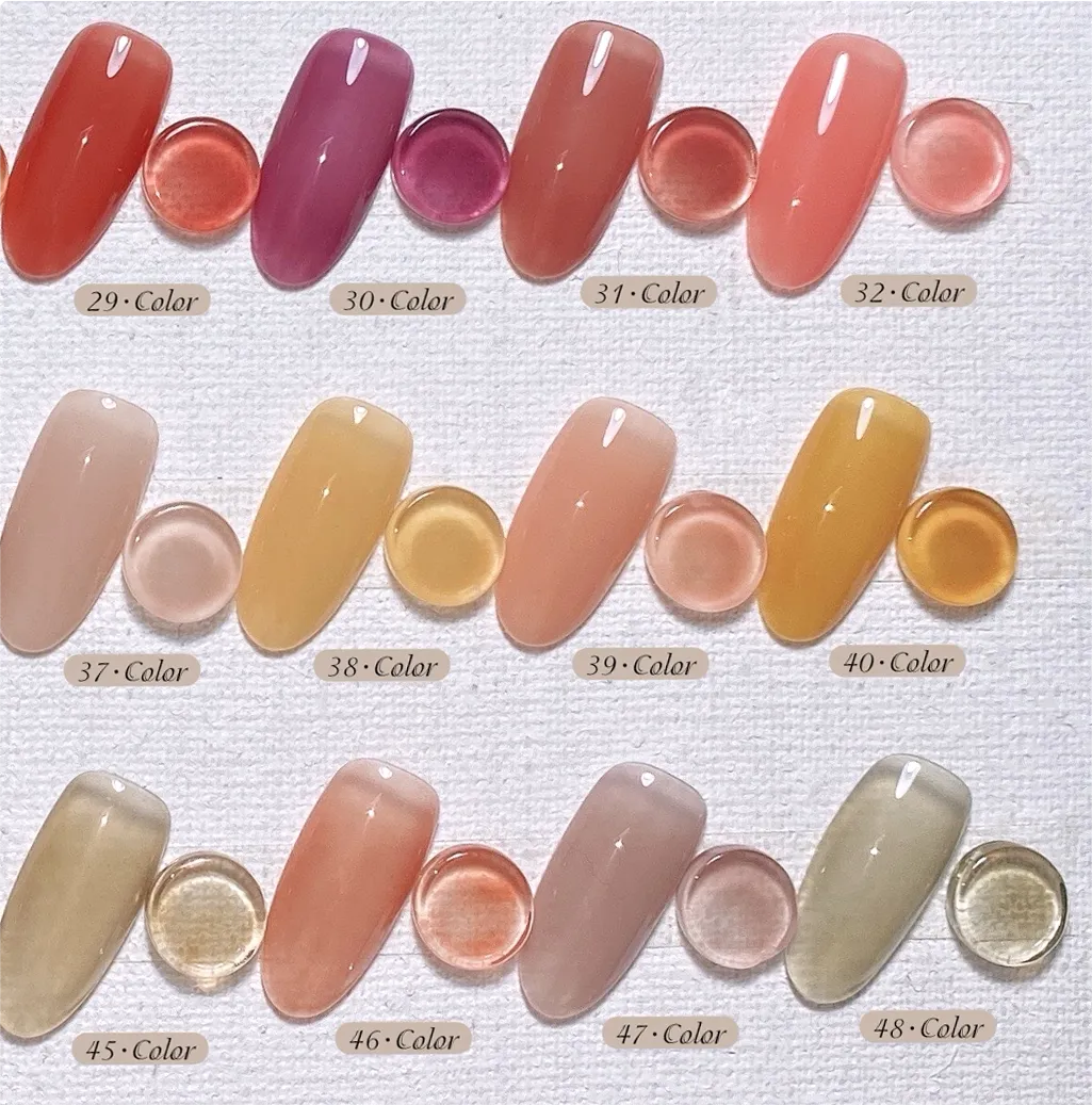Artist Taro Sheer Gel 48 Colors: Peach Rain — Semi-Translucent Jelly Nail Gel