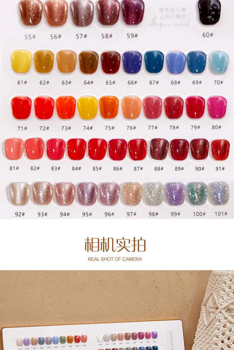 Jiahe JHMX101 Color Board 101 Colors: Large Color Board — Complete Shade Collection — gel polish colors wholesale
