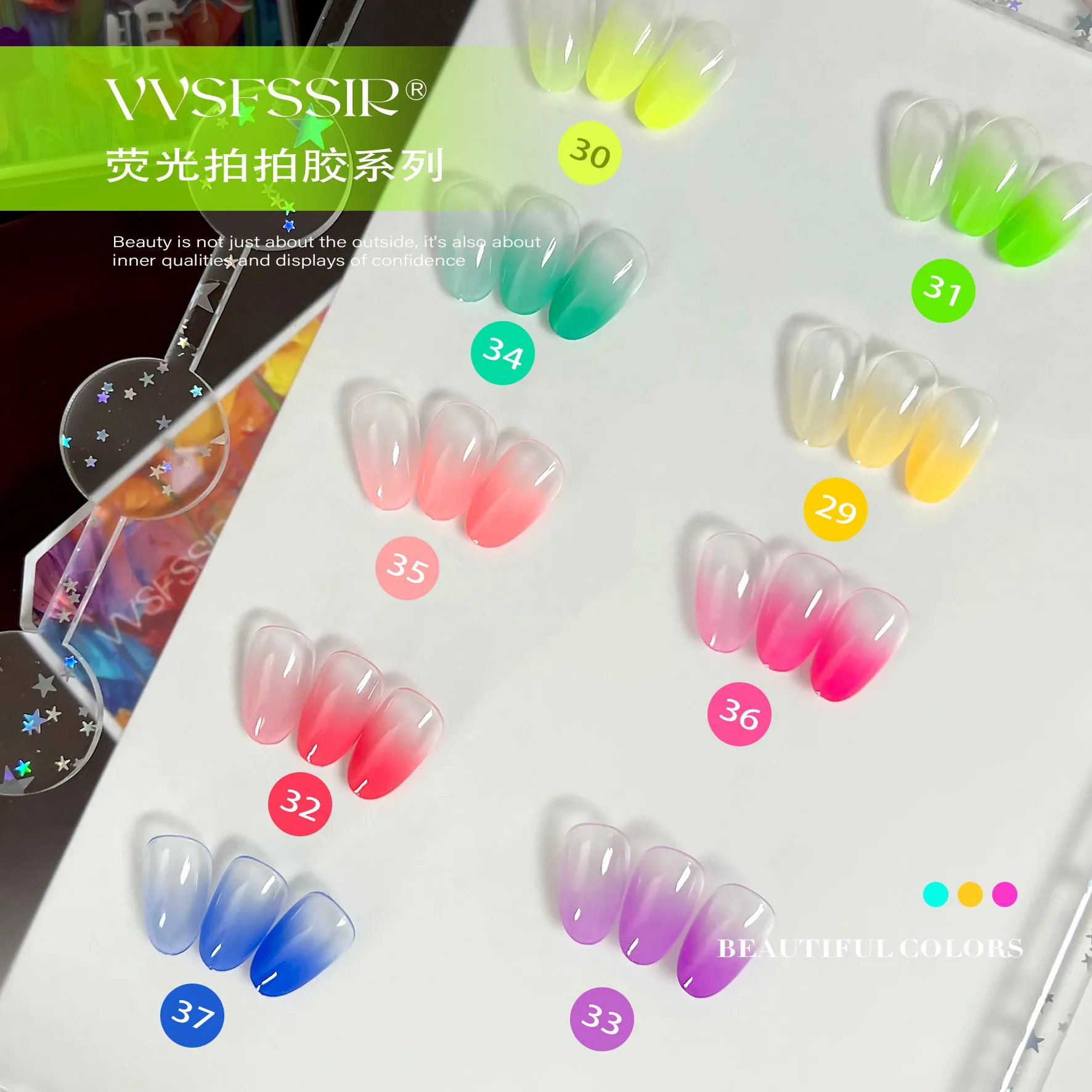 Fluorescent Pat Pat Gel 9 Colors: Bloom Neon — Buildable Pat Pat Gel