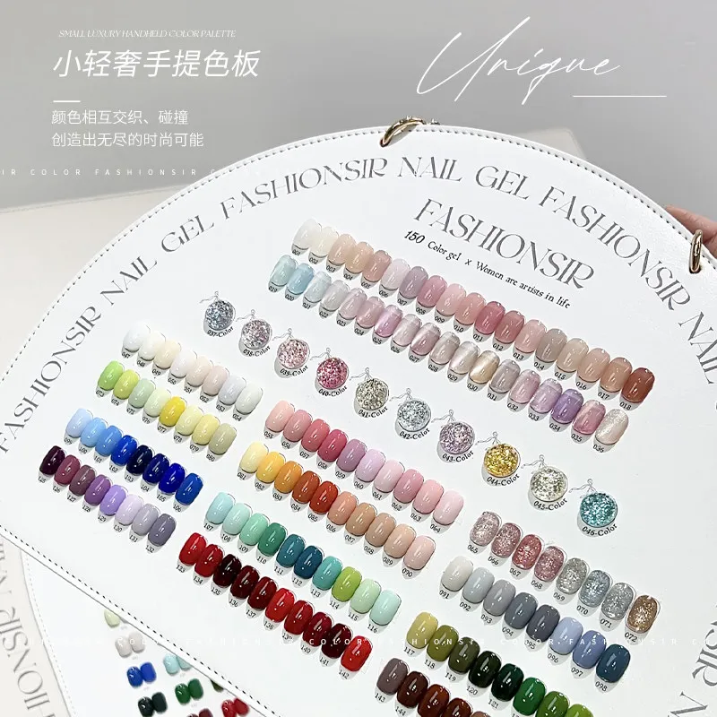 Cream Gel Polish 150 Colors: Big Set with Color Board — Complete Shade Collection
