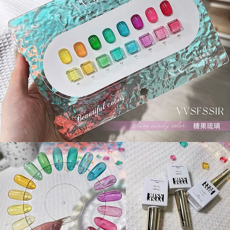 Candy Dopamine Jelly Gel 8 Colors: Candy Glaze — Semi-Translucent Jelly Nail Gel — jelly gel polish wholesale