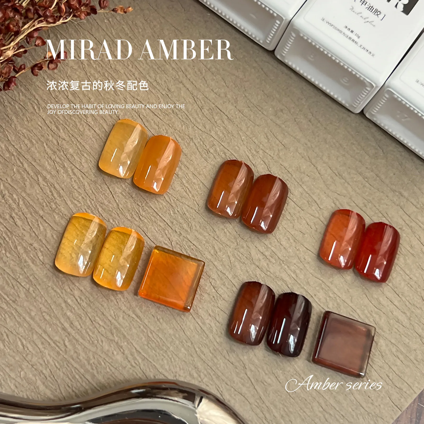 Amber Tortoiseshell Gel 6 Colors: Honey Amber — Professional Solid Shades